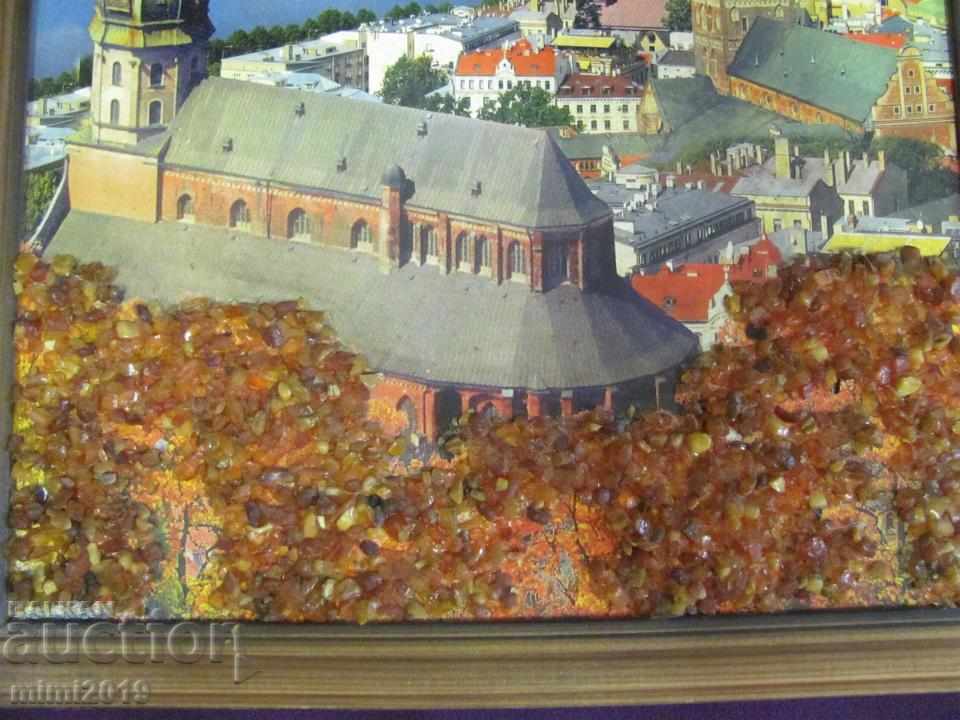 Licitație Litografie veche cu chihlimbar baltic