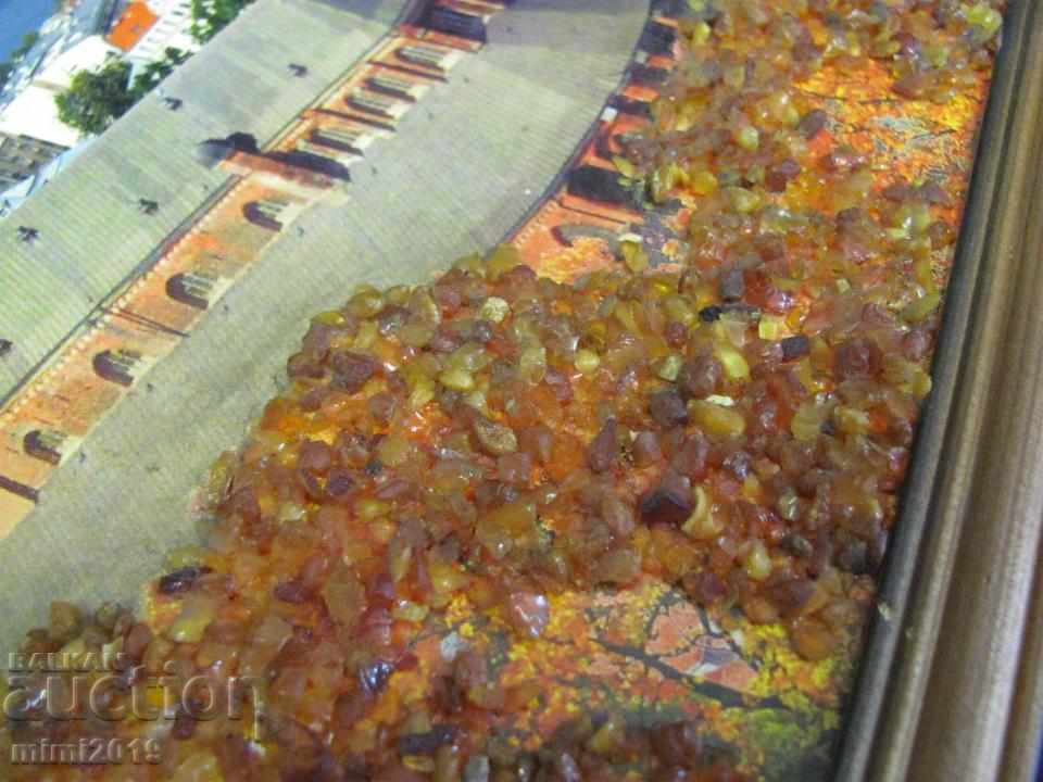 Litografie veche cu chihlimbar baltic - 5