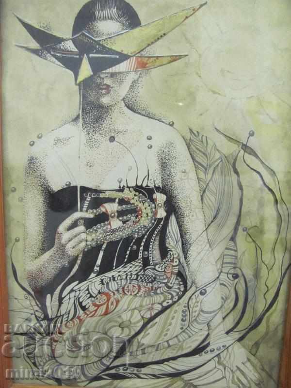 Delivery of Original Painting Mixed Technique Ink and Watercolor Signed Delivery of Original Painting Mixed Technique Ink and Watercolor Signed