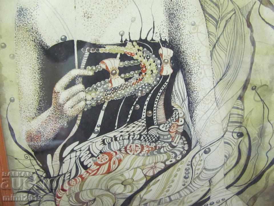 Original Painting Mixed Technique Ink and Watercolor Signed - 5 Original Painting Mixed Technique Ink and Watercolor Signed - 5