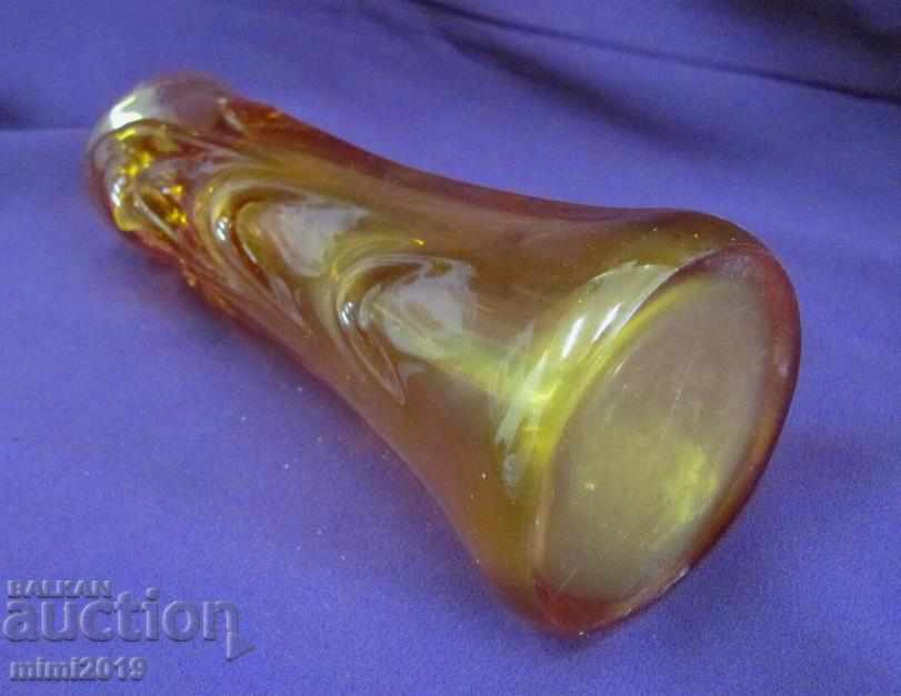 Delivery of Handmade Crystal Vase Amber color