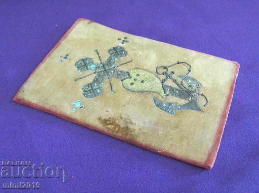 19th century Embroidery Cross, Sarma on velvet - 6 19th century Embroidery Cross, Sarma on velvet - 6