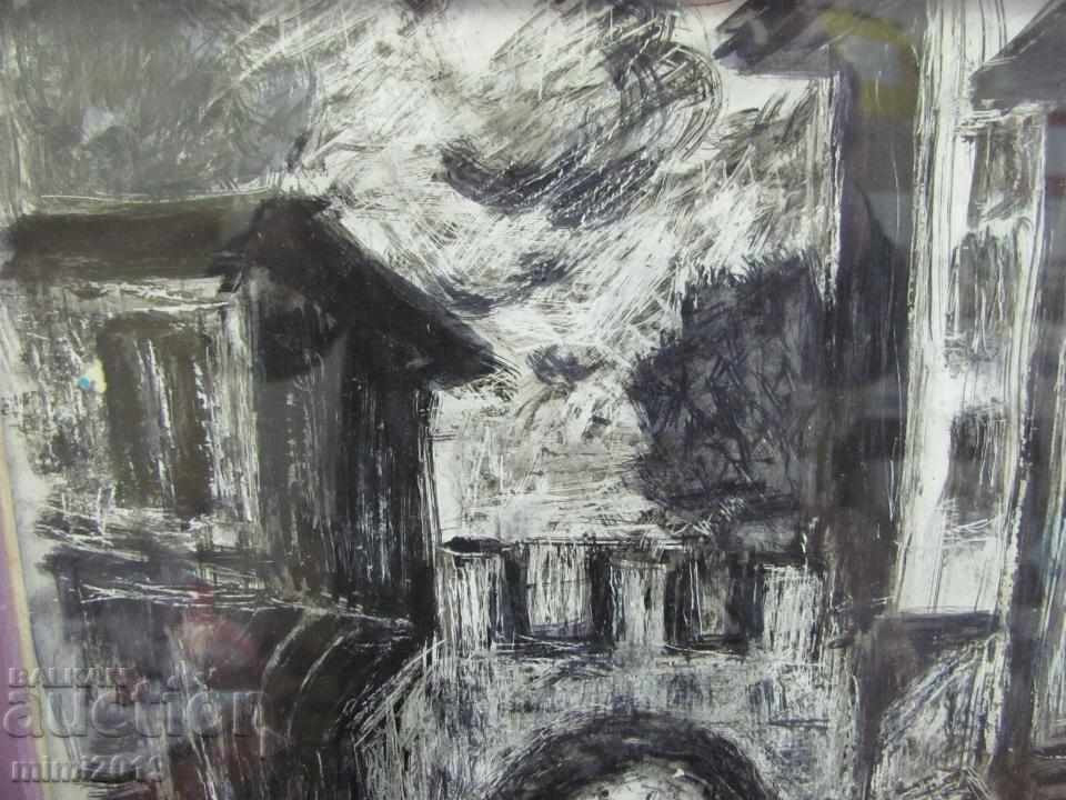 Auction Painting by Nikolay Iliev Charcoal on Cardboard Auction Painting by Nikolay Iliev Charcoal on Cardboard