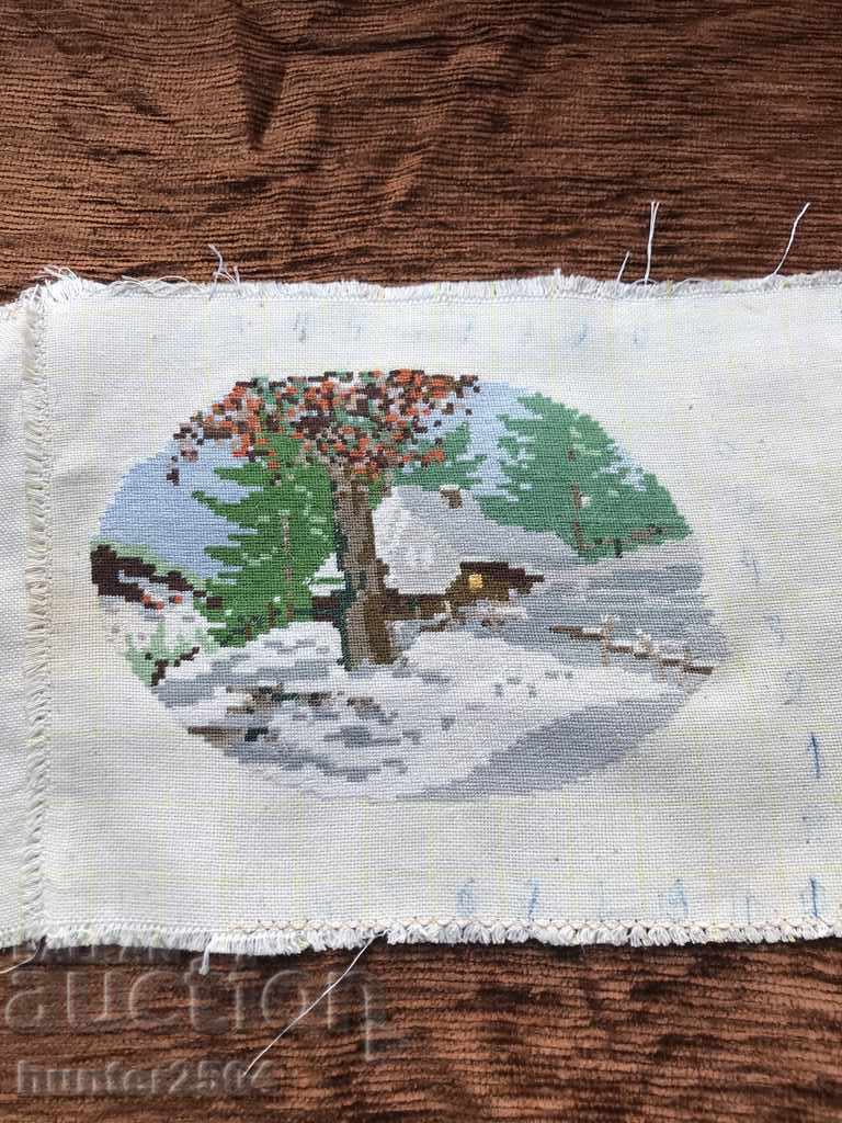 Tapestry-Tree with a house 20/15 cm