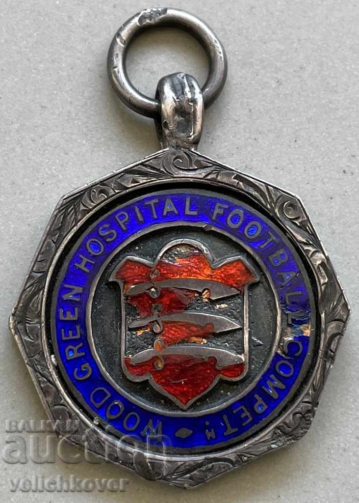 29808 Великобритания футболен медал сребро 1935г.