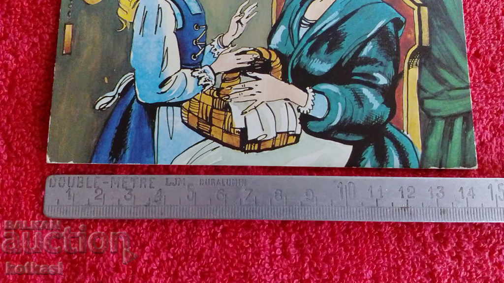 Auction Old postcard Red Riding Hood and the Wolf Auction Old postcard Red Riding Hood and the Wolf