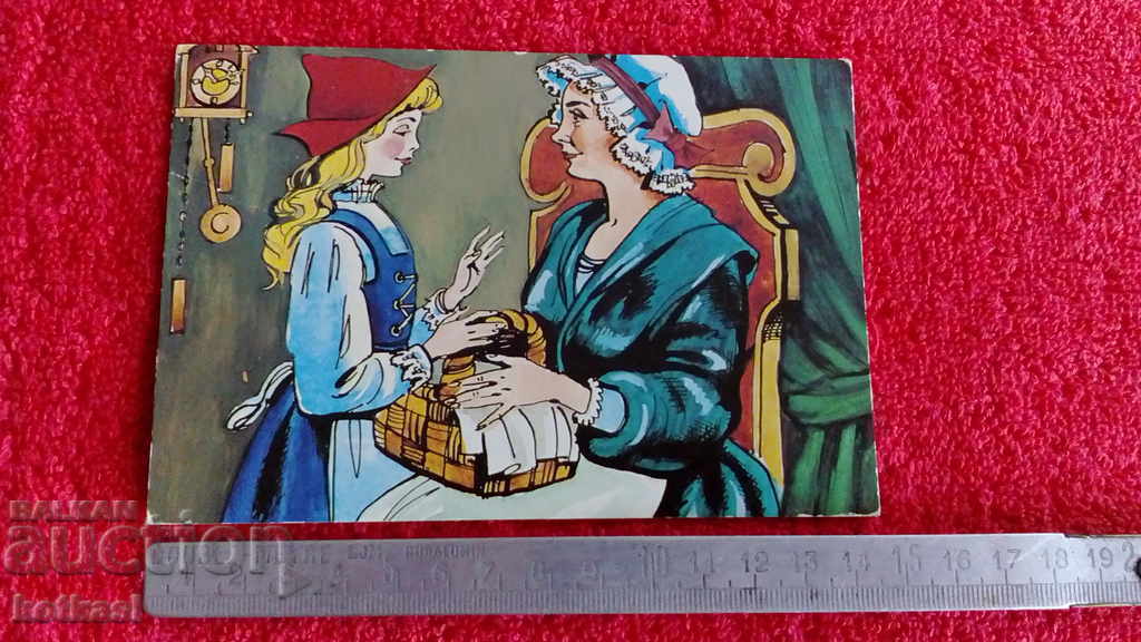 Old postcard Red Riding Hood and the Wolf Old postcard Red Riding Hood and the Wolf