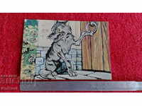 Old card Little Red Riding Hood and the wolf