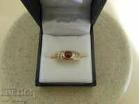 Θεαματικό χρυσό δαχτυλίδι με ρουμπίνι και διαμάντια, Χρυσό 585, βαθμός 60