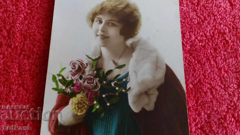 Auction Old postcard girl woman maiden France Auction Old postcard girl woman maiden France
