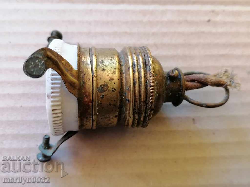Old porcelain socket lamp lantern chandelier lampshade 1920 with price 46.00 BGN | € 23.52