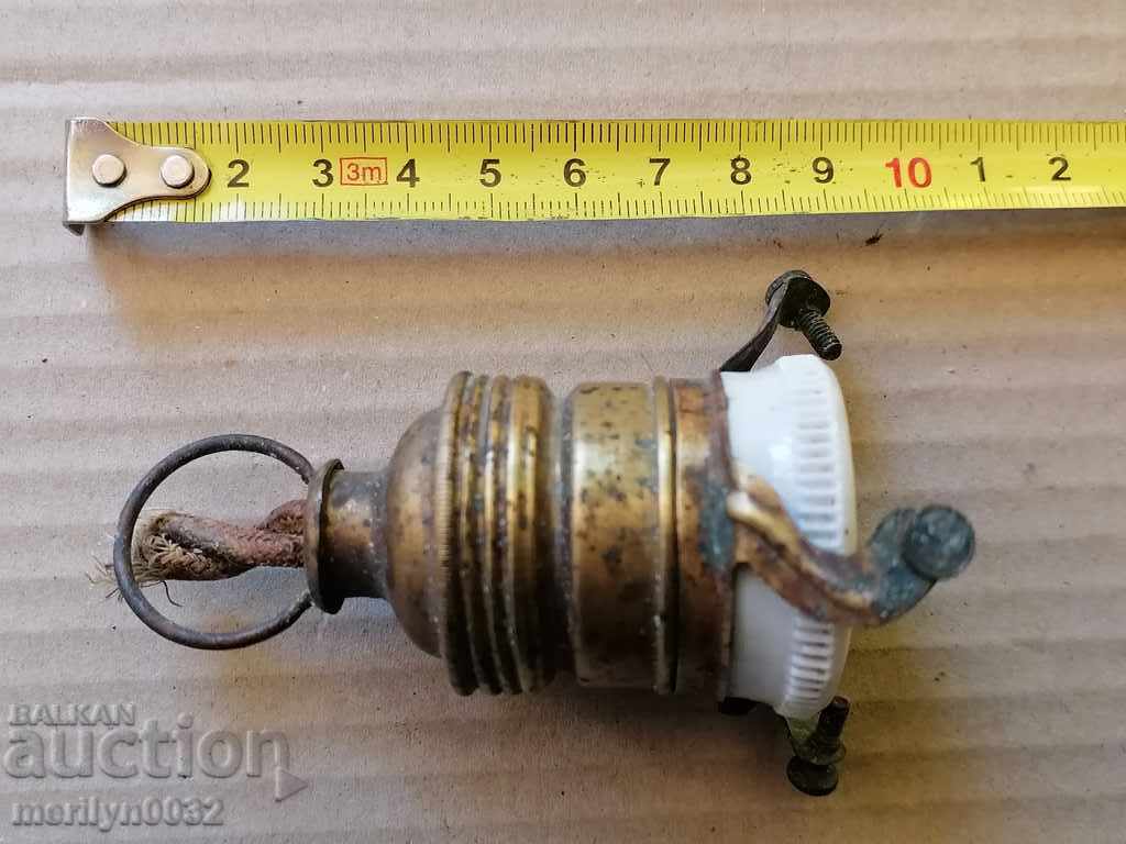 Auction  Old porcelain socket lamp lantern chandelier lampshade 1920