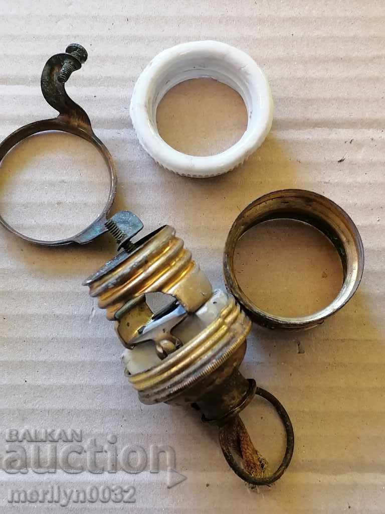 Old porcelain socket lamp lantern chandelier lampshade 1920 - 7