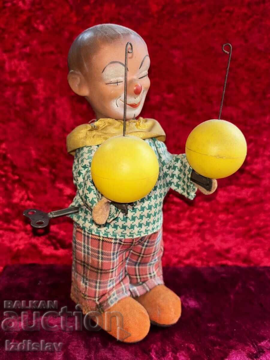 Old mechanical clown toy
