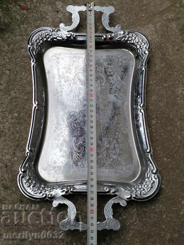 Auction Old social tray with engravings boards, plateau, casserole Auction Old social tray with engravings boards, plateau, casserole