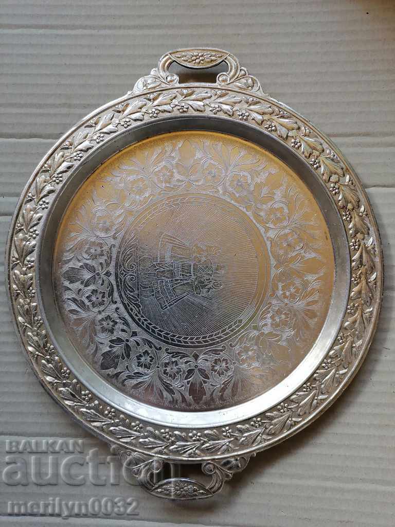 Auction Old tray with engravings boards, plateau, casserole USSR Auction Old tray with engravings boards, plateau, casserole USSR