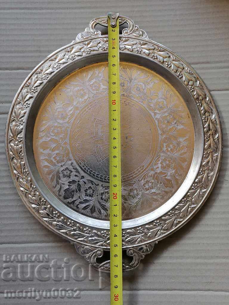 Old tray with engravings boards, plateau, casserole USSR - 5 Old tray with engravings boards, plateau, casserole USSR - 5
