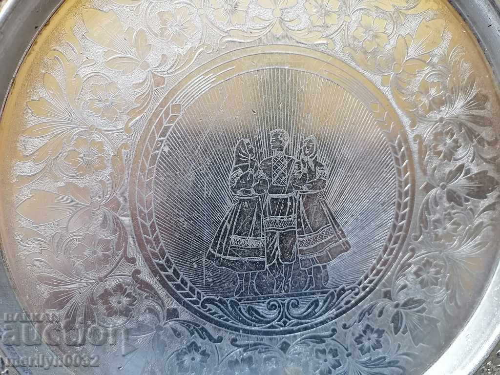 Old tray with engravings boards, plateau, casserole USSR - 6 Old tray with engravings boards, plateau, casserole USSR - 6
