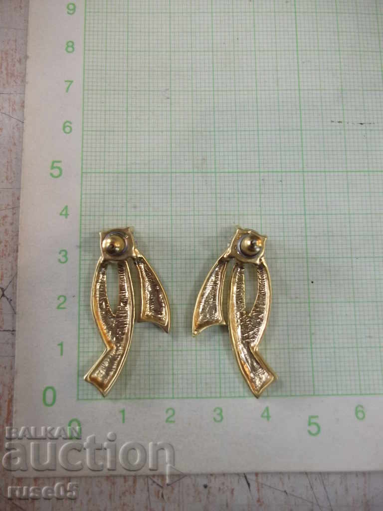 Cercei galbeni cu pietre imitație de bijuterii - 6