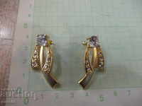 Earrings yellow with stones imitation jewelry