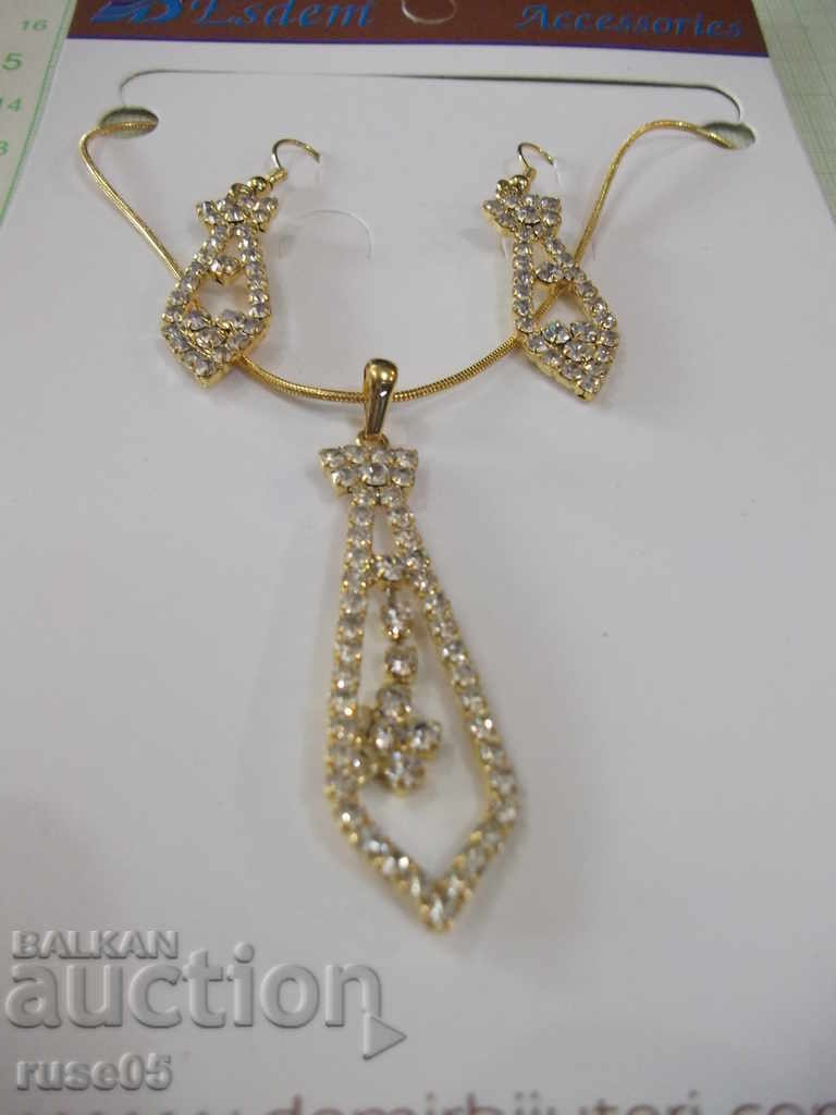 Auction  Set of chain, pendant and earrings imitation jewelry - 1