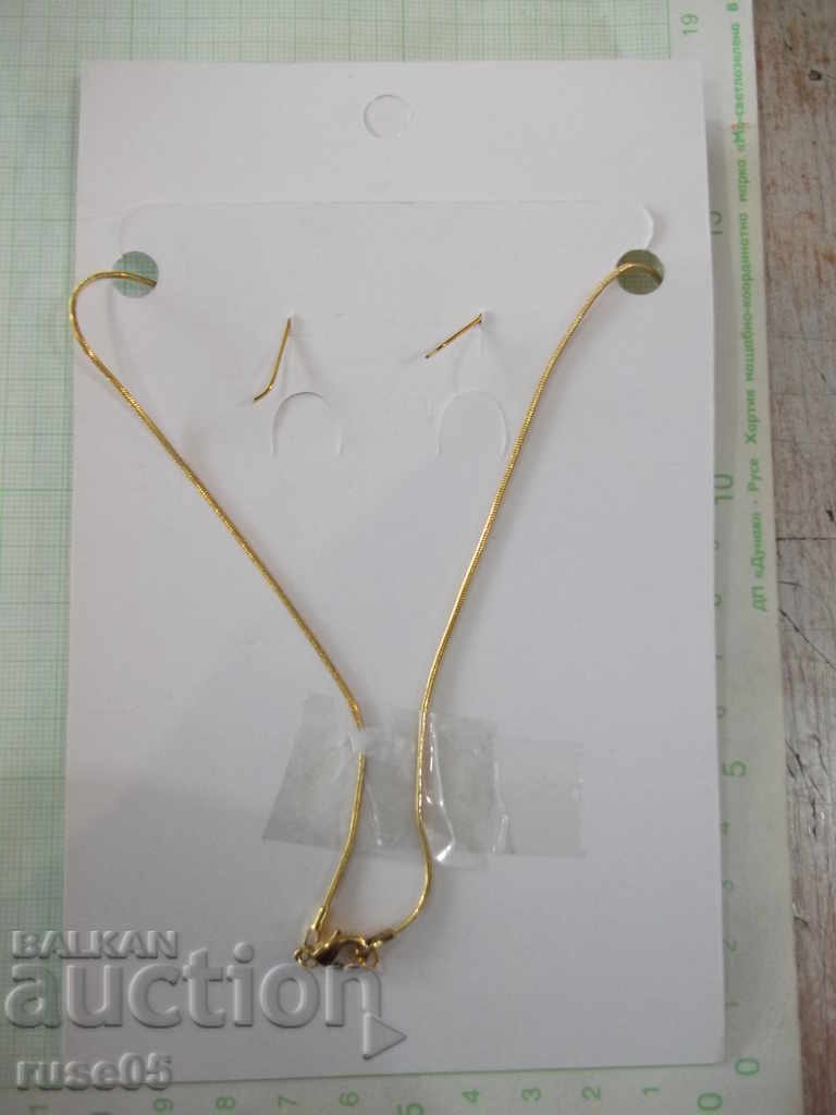 Set of chain, pendant and earrings imitation jewelry - 1 - 5