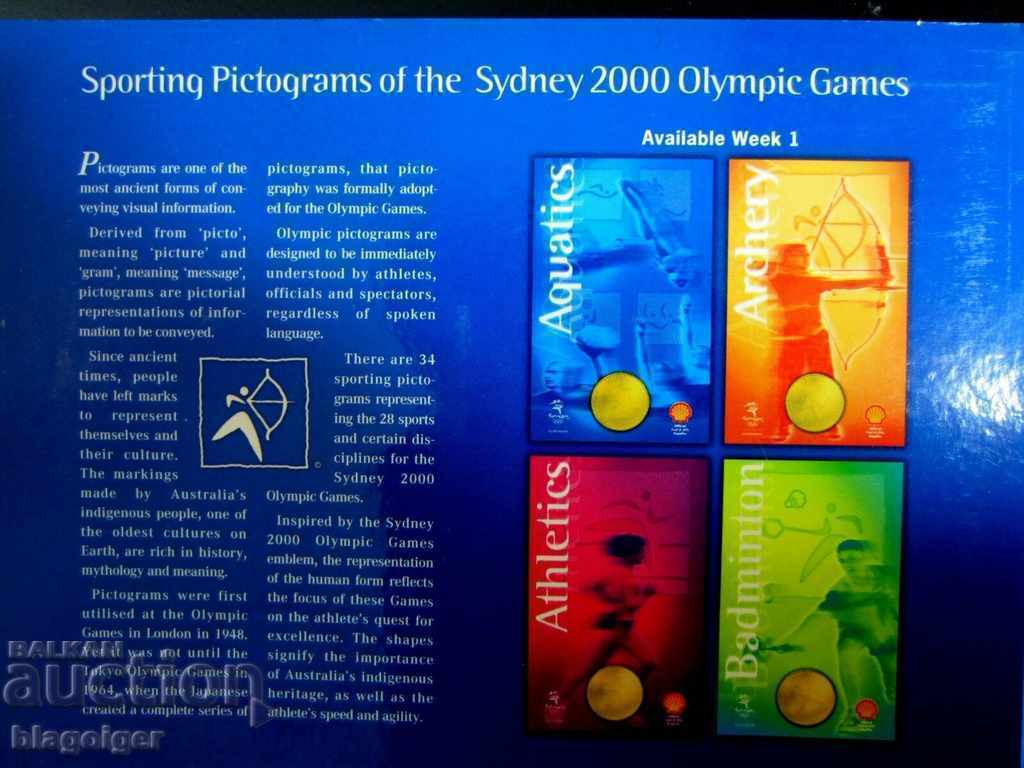 ALBUM-COLECȚIE-OLYMPIAD SYDNEY 2000-34buc JETONE PICTOGRAME cu preț 99.00 BGN | € 50.62