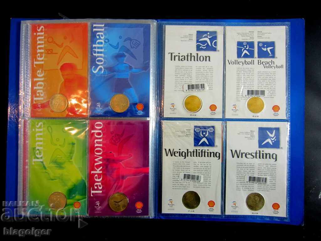 ALBUM-COLECȚIE-OLYMPIAD SYDNEY 2000-34buc JETONE PICTOGRAME - 5