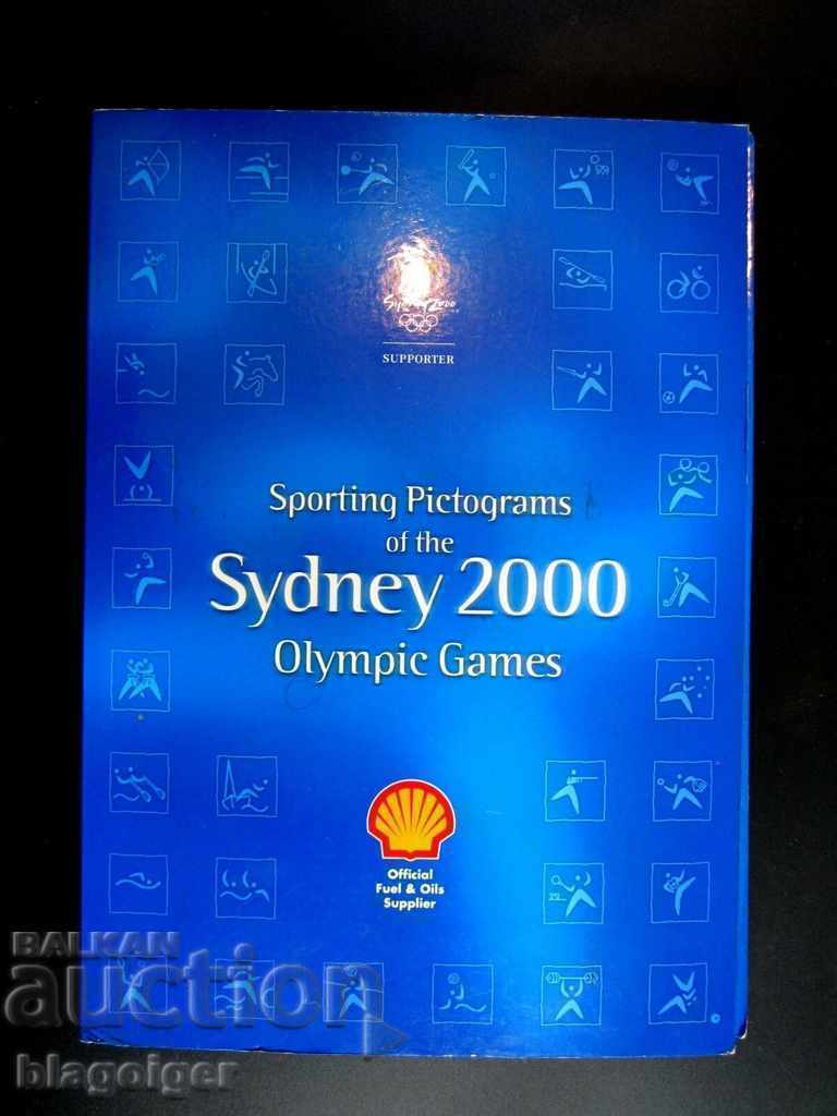 ALBUM-COLECȚIE-OLYMPIAD SYDNEY 2000-34buc JETONE PICTOGRAME