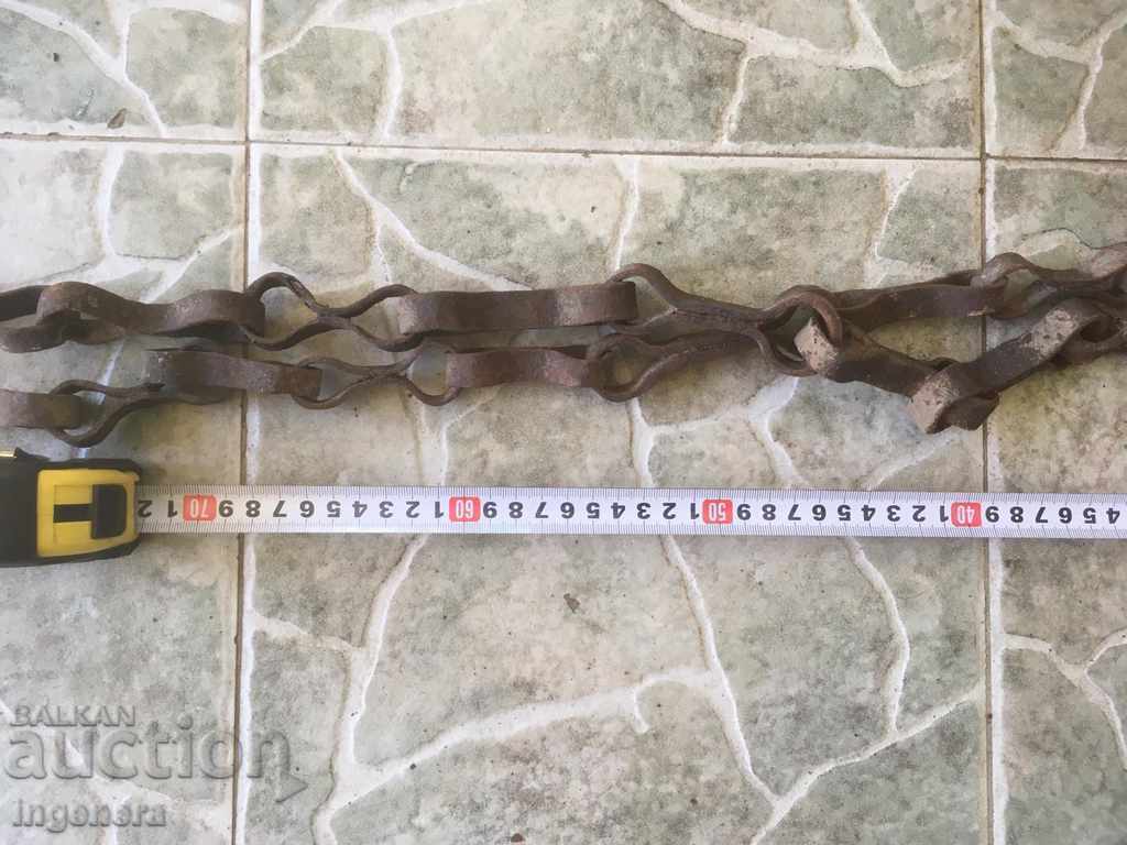 FIREPLACE CHAIN OLD WROUGHT IRON LONG AND HEAVY - 6 FIREPLACE CHAIN OLD WROUGHT IRON LONG AND HEAVY - 6