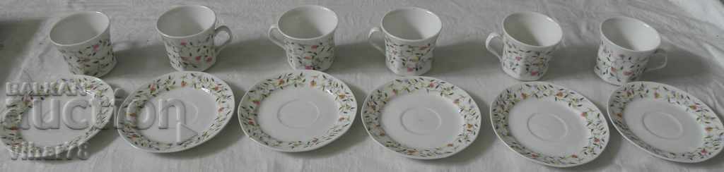 porcelain cups 6 pcs service