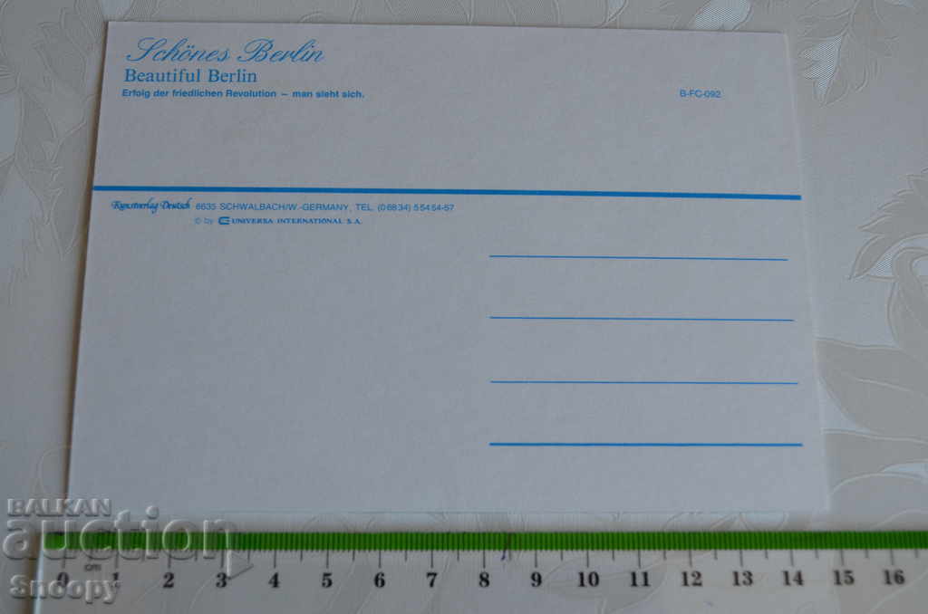 Auction Postcard: Schoenes Berlin - the wall Auction Postcard: Schoenes Berlin - the wall
