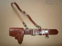 red staff officer's belt with buckle and holster WALTER PPK