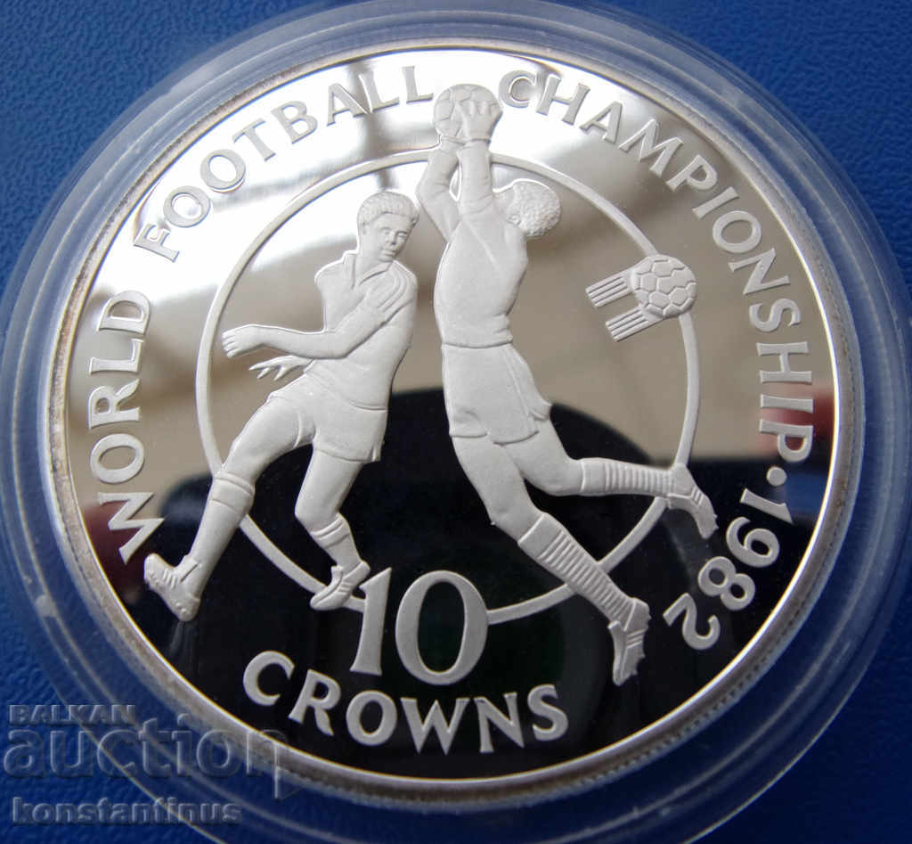 Turk and Caicos 10 Crowns 1982 UNC PROOF Rare