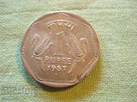 COIN COINS INDIA - 1 RUPE 1987
