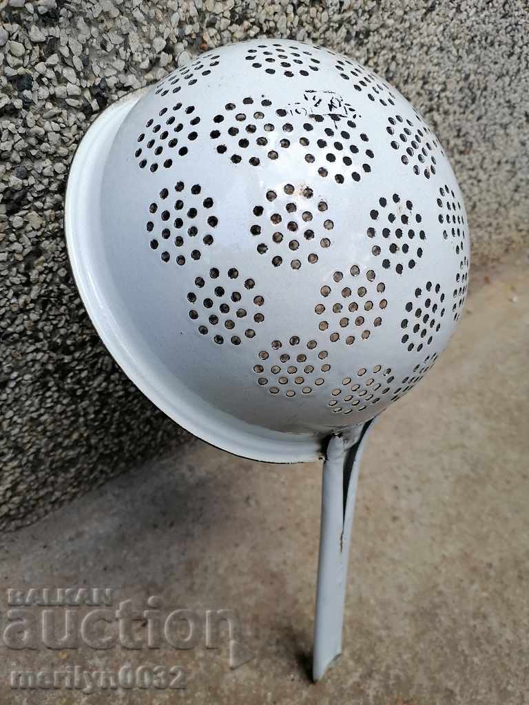 Old enamelled colander, enamelled vessel, Bulgaria with price 39.00 BGN | € 19.94