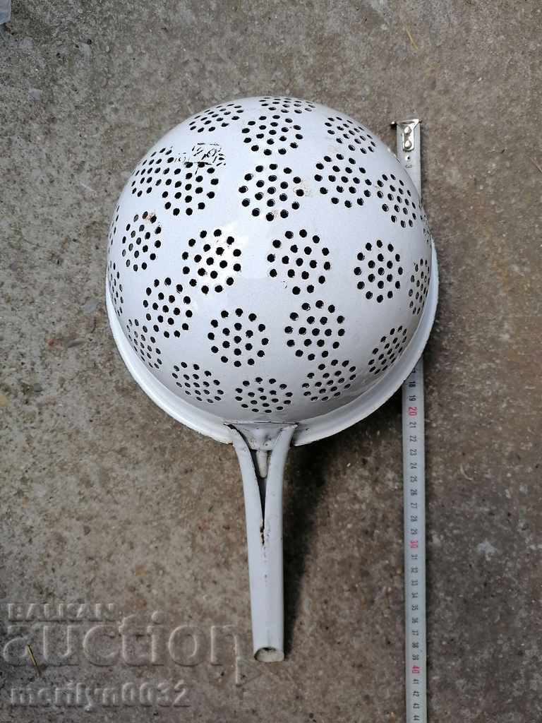 Delivery of Old enamelled colander, enamelled vessel, Bulgaria