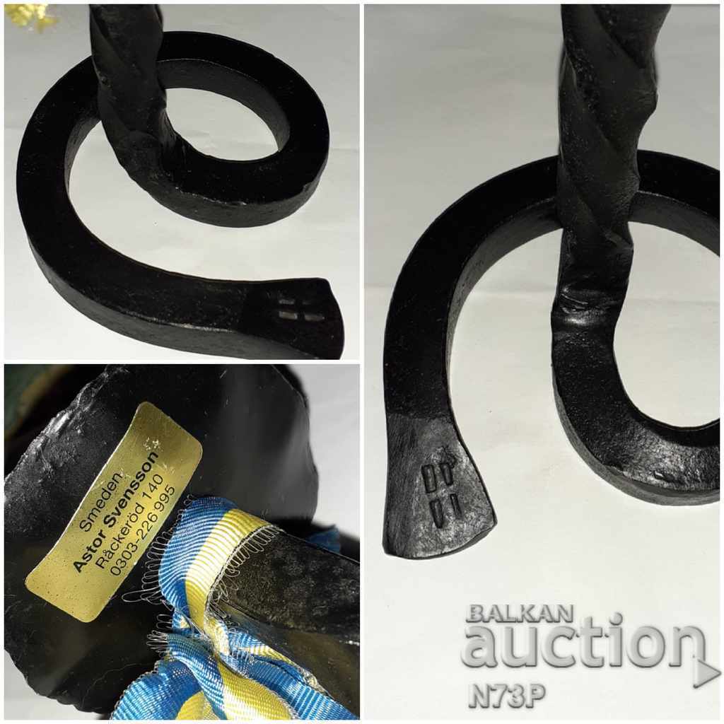 SWEDISH CANDLEHOLDER. WROUGHT IRON. HANDMADE. - 7 SWEDISH CANDLEHOLDER. WROUGHT IRON. HANDMADE. - 7