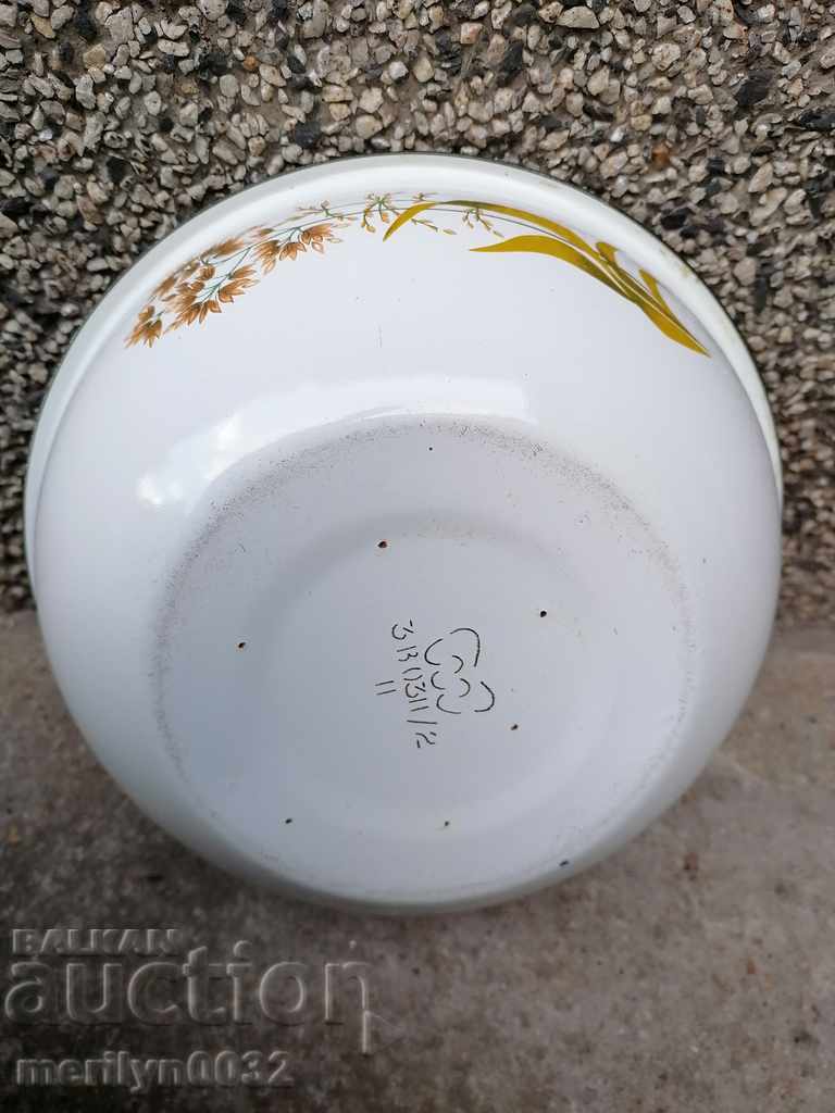 Auction Enameled bowl, enamel bowl, basin, basin Auction Enameled bowl, enamel bowl, basin, basin