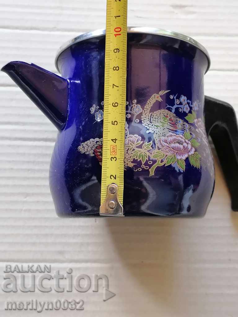 Enamelled teapot made of salt container with enamel jade jug - 5 Enamelled teapot made of salt container with enamel jade jug - 5