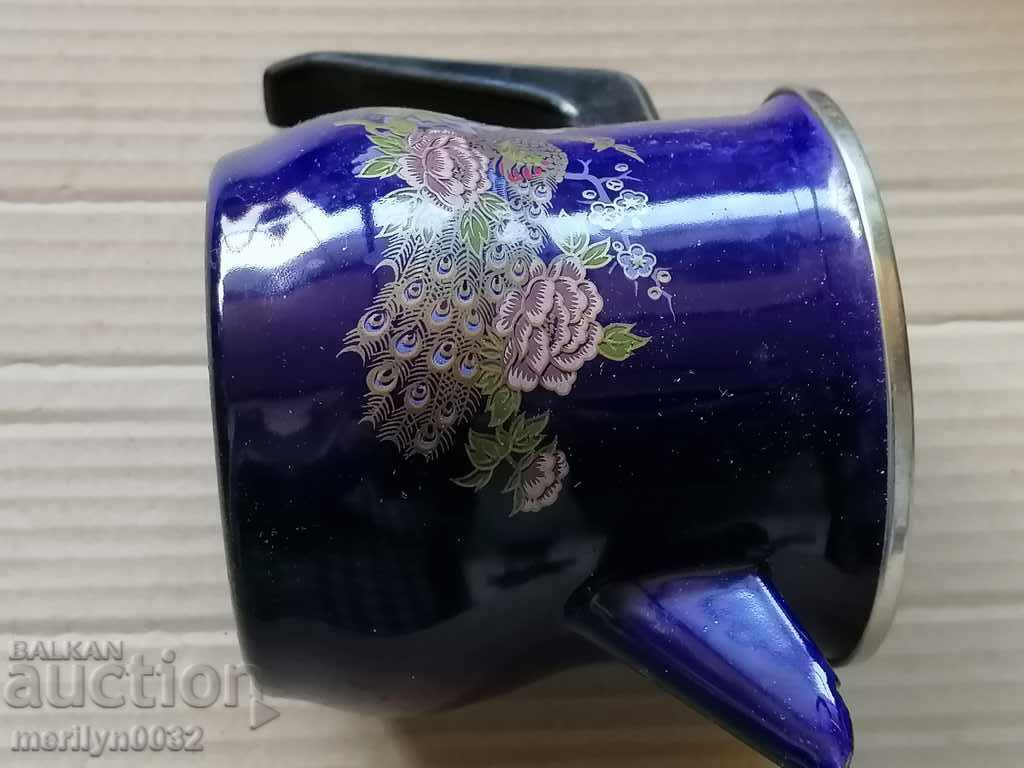 Enamelled teapot made of salt container with enamel jade jug - 6 Enamelled teapot made of salt container with enamel jade jug - 6