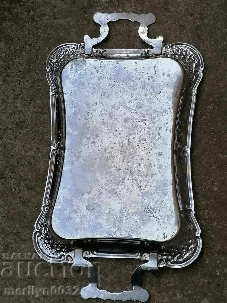 Old social tray with engravings boards, plateau, casserole with price 32.00 BGN | € 16.36 Old social tray with engravings boards, plateau, casserole with price 32.00 BGN | € 16.36