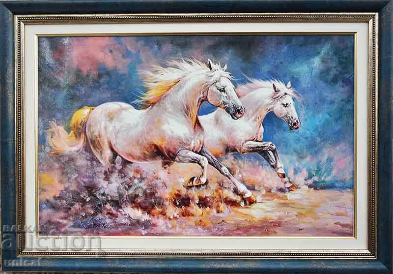 Cai în galop, pictură