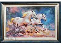 Galloping horses, painting