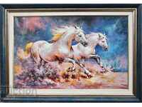 Galloping horses, painting