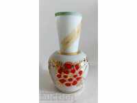 СОЦ СТЪКЛЕНА ВАЗА ВАЗИЧКА СОЦА БОГАТО ДЕКОРИРАНА ЗДРАВА