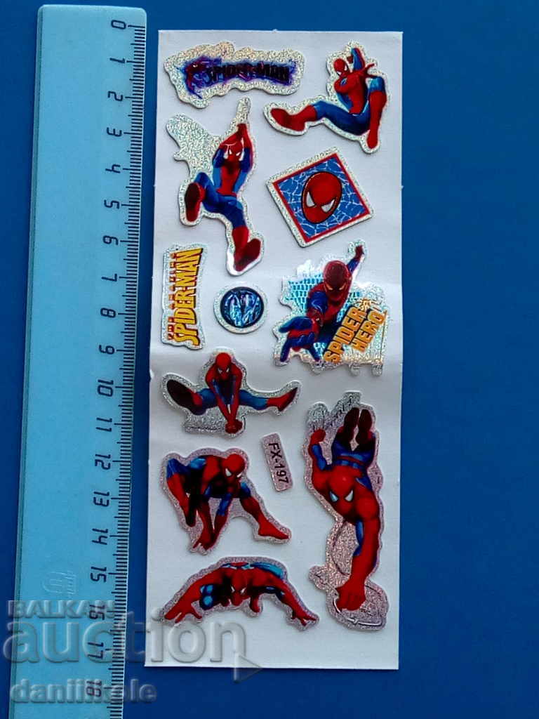 Delivery of *$*Y*$* SPIDER-MAN SET OF 12 AWESOME STICKERS *$*Y*$*