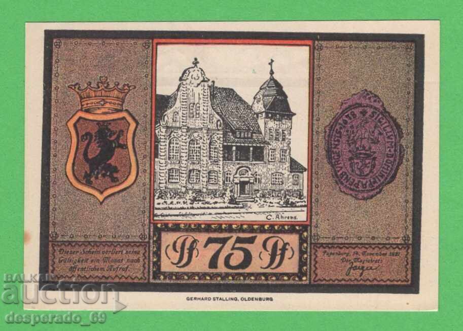 (¯`'•.¸NOTGELD (city of Papenburg) 1921 UNC- -75 pfennig •'´¯) with price € 1.50 | 2.93 BGN