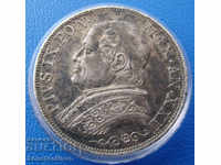 Vatican 1 Lira 1868 XXII Rare
