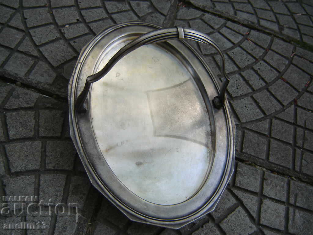 OLD THICK SILVER TRAY ART DECO with price 85.00 BGN | € 43.46